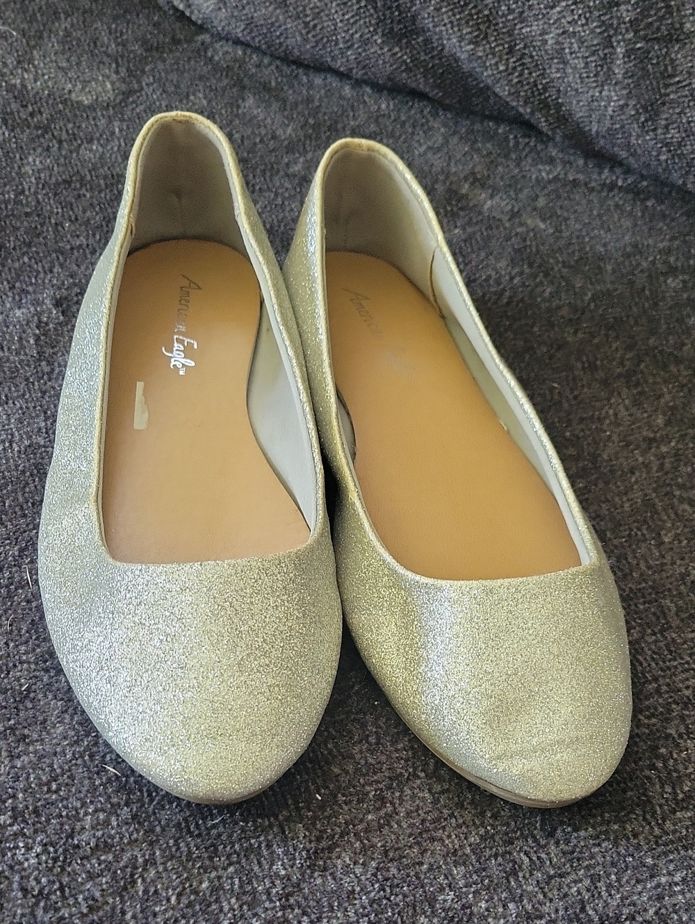 Silver Glitter Ballet Flats - Women's